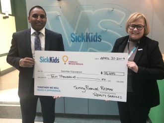 Donating to sick kids hospital 