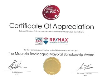The Maurizio Bevilacqua Mayoral Scholarship Award