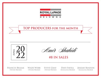 Top Producer (Ranked #8 out of 252 agents) April 2022