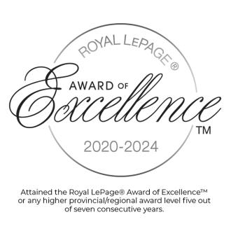 2020-2024 - For first-time inductees, repeat qualifiers, and sustaining members, attaining the Royal LePage President’s Gold Award‡, five out of seven consecutive years. The Lifetime Award of
