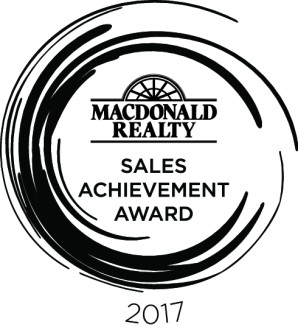 Macondald Realty Sales Achievement Award for 2016 & 2017